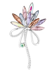 Jon Richard Silver Plated Pink Crystal Navette Decorative Brooch - Image 1 of 2