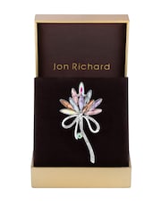 Jon Richard Silver Plated Pink Crystal Navette Decorative Brooch - Image 2 of 2