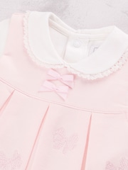 Emile Et Rose Pink Mitzi - Pinafore Dress With Embroidered Bows, Pleats and Body Vest or Top - Image 6 of 7