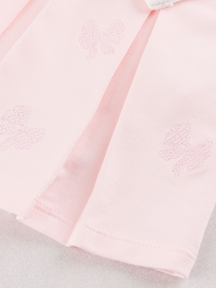 Emile Et Rose Pink Mitzi - Pinafore Dress With Embroidered Bows, Pleats and Body Vest or Top - Image 7 of 7 Emile Et Rose Pink Mitzi - Pinafore Dress With Embroidered Bows, Pleats and Body Vest or Top - Image 7 of 7