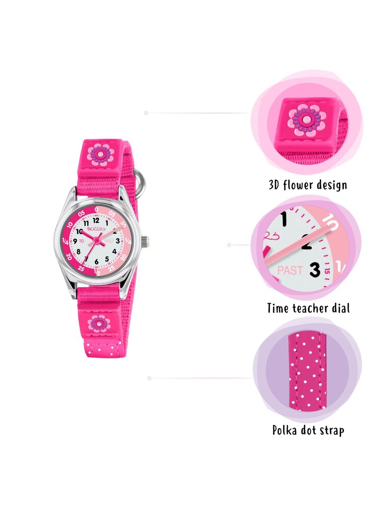 Tikkers Pink Time Teacher Kids Watch With Metal Casing - Image 1 of 5 Tikkers Pink Time Teacher Kids Watch With Metal Casing - Image 1 of 5