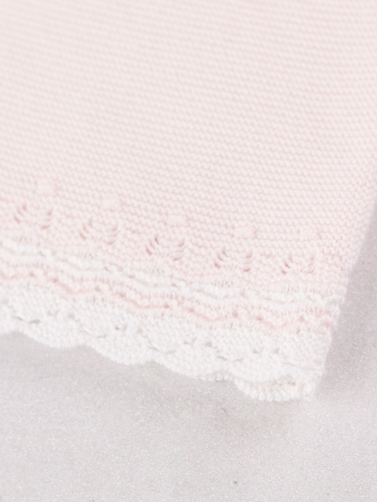 Emile Et Rose Pink Millie - Knitted Dress With Crocheted Edges, Large Collar & Tights - Image 5 of 5 Emile Et Rose Pink Millie - Knitted Dress With Crocheted Edges, Large Collar & Tights - Image 5 of 5