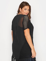 Yours Curve Black Fringe Detail Top - Image 3 of 4
