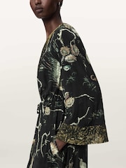 AllSaints Green Diana Wrap Dress - Image 4 of 6