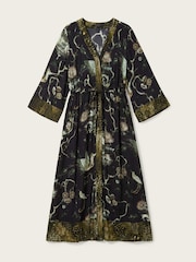 AllSaints Green Diana Wrap Dress - Image 6 of 6