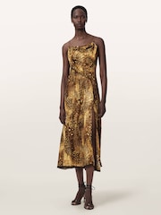 AllSaints Gold Claire Maxi Dress - Image 2 of 5