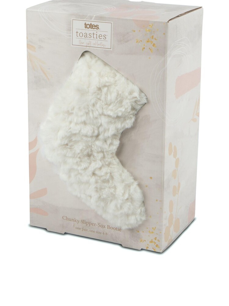 Totes Cream Faux Fur Slipper Socks - Image 2 of 5