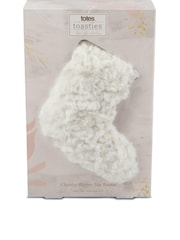 Totes Cream Faux Fur Slipper Socks - Image 5 of 5