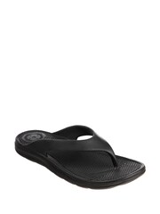 Totes Black Solbounce Ladies Toe Post Flip Flop Sandals - Image 3 of 5