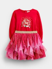 JoJo Maman Bébé Red Reindeer Tulle Skirt & Top Set - Image 1 of 7