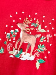 JoJo Maman Bébé Red Reindeer Tulle Skirt & Top Set - Image 6 of 7