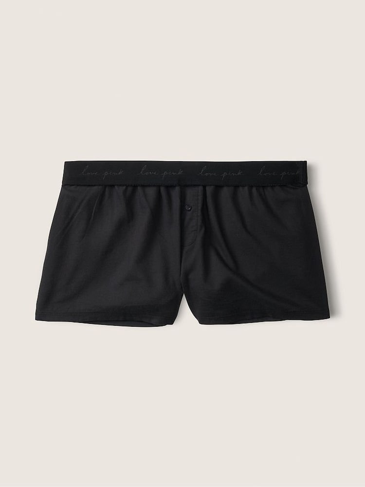 Victoria's Secret PINK Pure Black Flannel Pyjama Short - Image 1 of 2