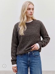 VERO MODA Brown Round Neck Cosy Knitted Jumper - Image 1 of 5