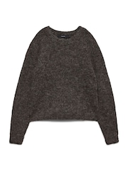 VERO MODA Brown Round Neck Cosy Knitted Jumper - Image 5 of 5