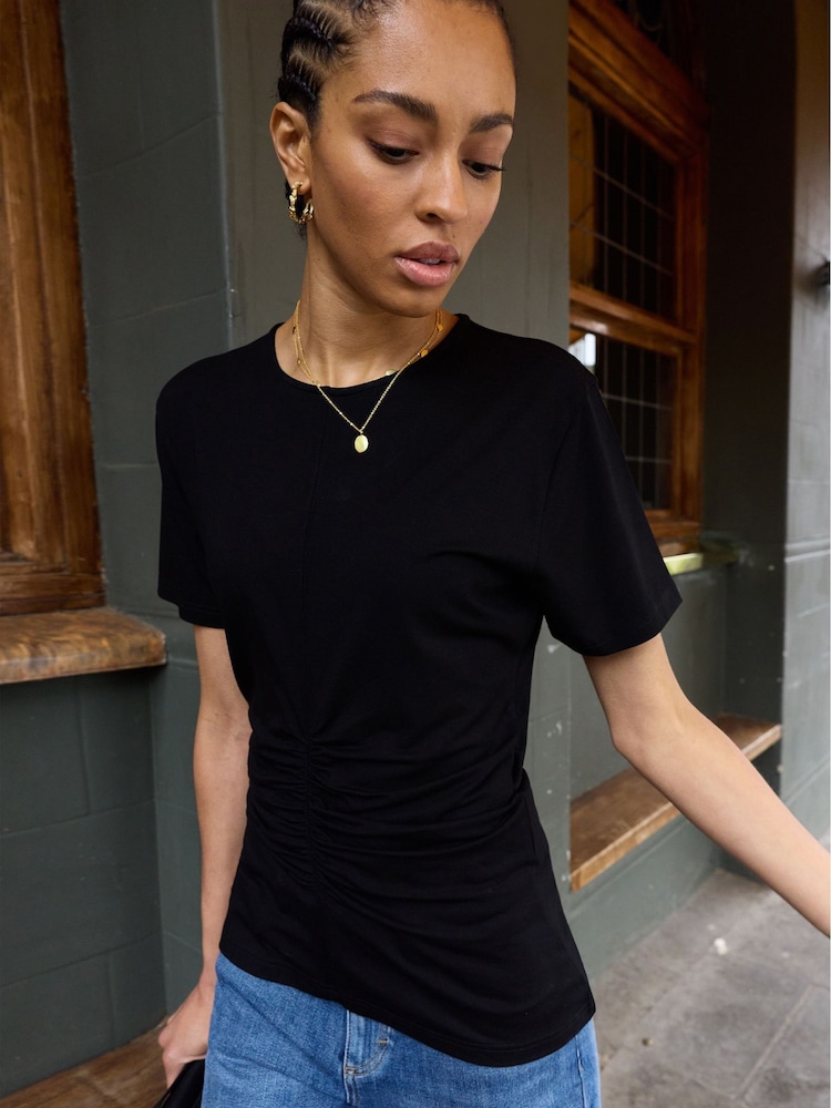 Baukjen Black Dani Ruched Waist Top - Image 1 of 5 Baukjen Black Dani Ruched Waist Top - Image 1 of 5