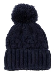 Totes Navy Knitted Cable Hat - Image 2 of 2