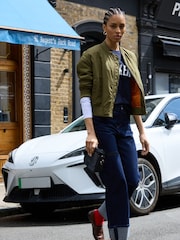 Baukjen Green Eve Cropped Bomber Jacket - Image 2 of 5
