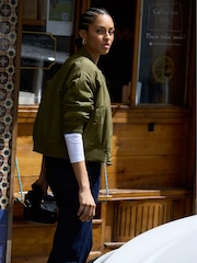 Baukjen Green Eve Cropped Bomber Jacket - Image 3 of 5