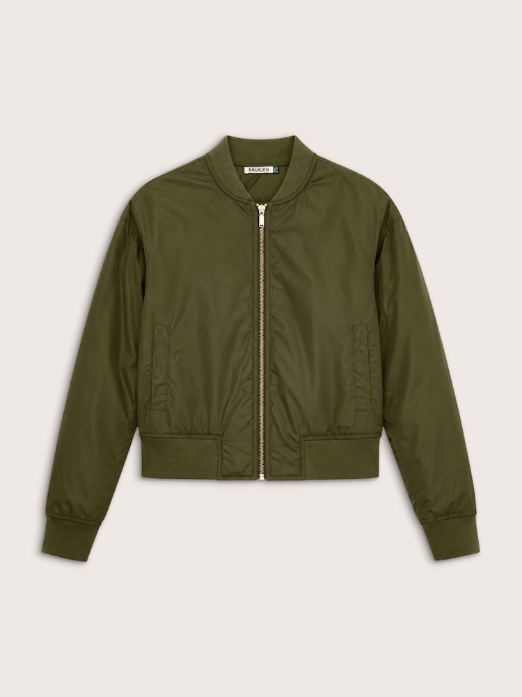Baukjen Green Eve Cropped Bomber Jacket - Image 5 of 5