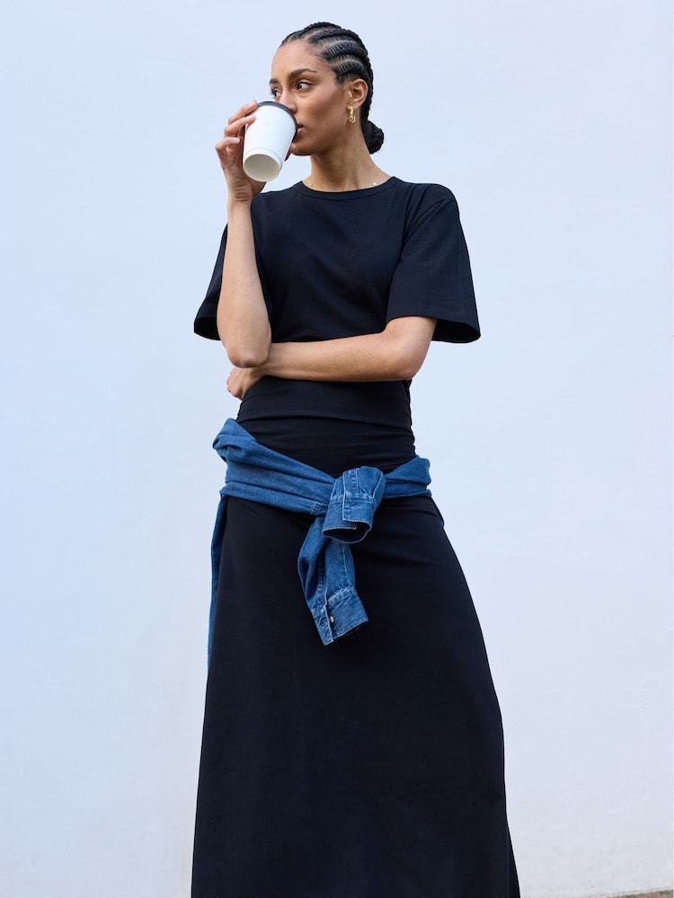 Baukjen Black Jinny Ruched Waist Dress - Image 1 of 5 Baukjen Black Jinny Ruched Waist Dress - Image 1 of 5