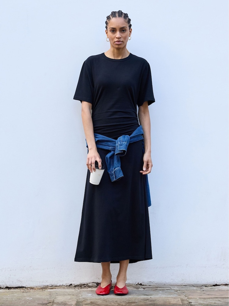 Baukjen Black Jinny Ruched Waist Dress - Image 2 of 5 Baukjen Black Jinny Ruched Waist Dress - Image 2 of 5