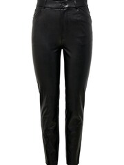 Only Black Petite High Waisted Faux Leather Workwear Trousers - Image 5 of 5