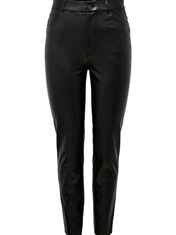 Only Black Petite High Waisted Faux Leather Workwear Trousers - Image 5 of 5