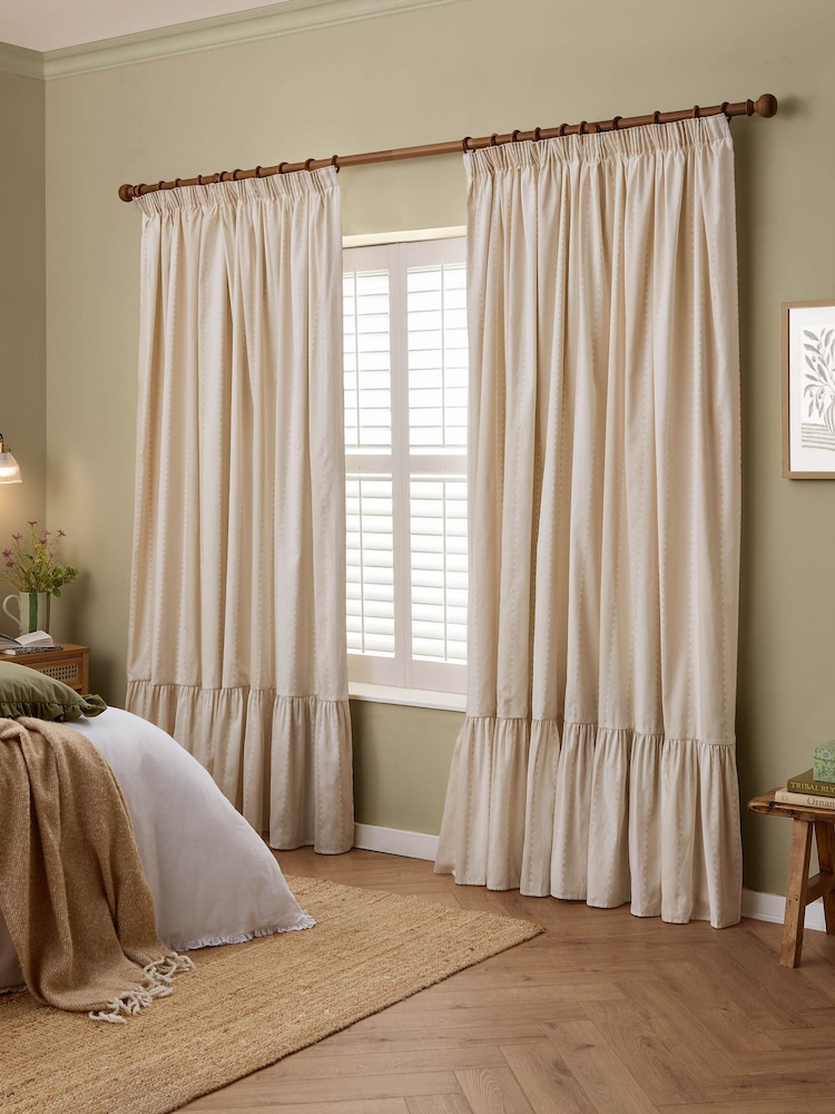 Wylder Birdie Stripe Ruffle Pencil Pleat Curtains - Imagen 1 de 5 Wylder Birdie Stripe Ruffle Pencil Pleat Curtains - Imagen 1 de 5