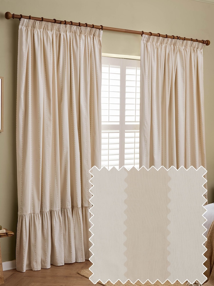 Wylder Birdie Stripe Ruffle Pencil Pleat Curtains - Imagen 2 de 5 Wylder Birdie Stripe Ruffle Pencil Pleat Curtains - Imagen 2 de 5