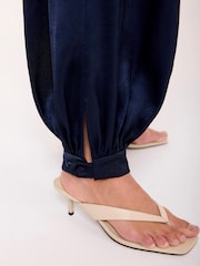 Mint Velvet Blue Satin Balloon Trousers - Image 4 of 8