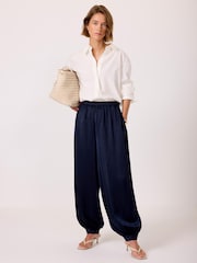 Mint Velvet Blue Satin Balloon Trousers - Image 6 of 8