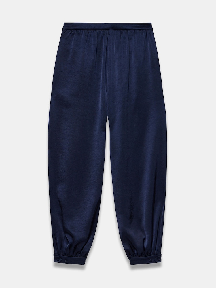 Mint Velvet Blue Satin Balloon Trousers - Image 8 of 8