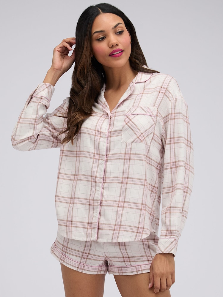 Boux Avenue Ternet Vævet Kort Pyjamassæt - Billede 1 af 6 Boux Avenue Ternet Vævet Kort Pyjamassæt - Billede 1 af 6