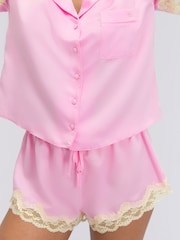 Boux Avenue Pink Amelia Matte Satin Short Pyjamas Set - Image 3 of 5