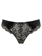 Pour Moi Black Laced in Gold Thong - Image 4 of 5
