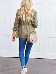 Sosandar Green Drawstring Waist Cargo Jacket - Image 3 of 5