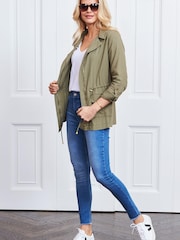 Sosandar Green Drawstring Waist Cargo Jacket - Image 4 of 5