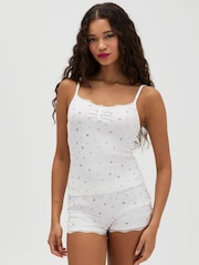 Boux Avenue White Floral Waffle Short Pyjamas Set - Image 2 of 7
