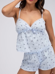 Boux Avenue Blue Bow Cotton Short Pyjamas Set - Image 3 of 6