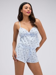 Boux Avenue Blue Bow Cotton Short Pyjamas Set - Image 5 of 6