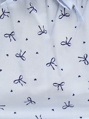 Boux Avenue Blue Bow Cotton Short Pyjamas Set - Image 6 of 6
