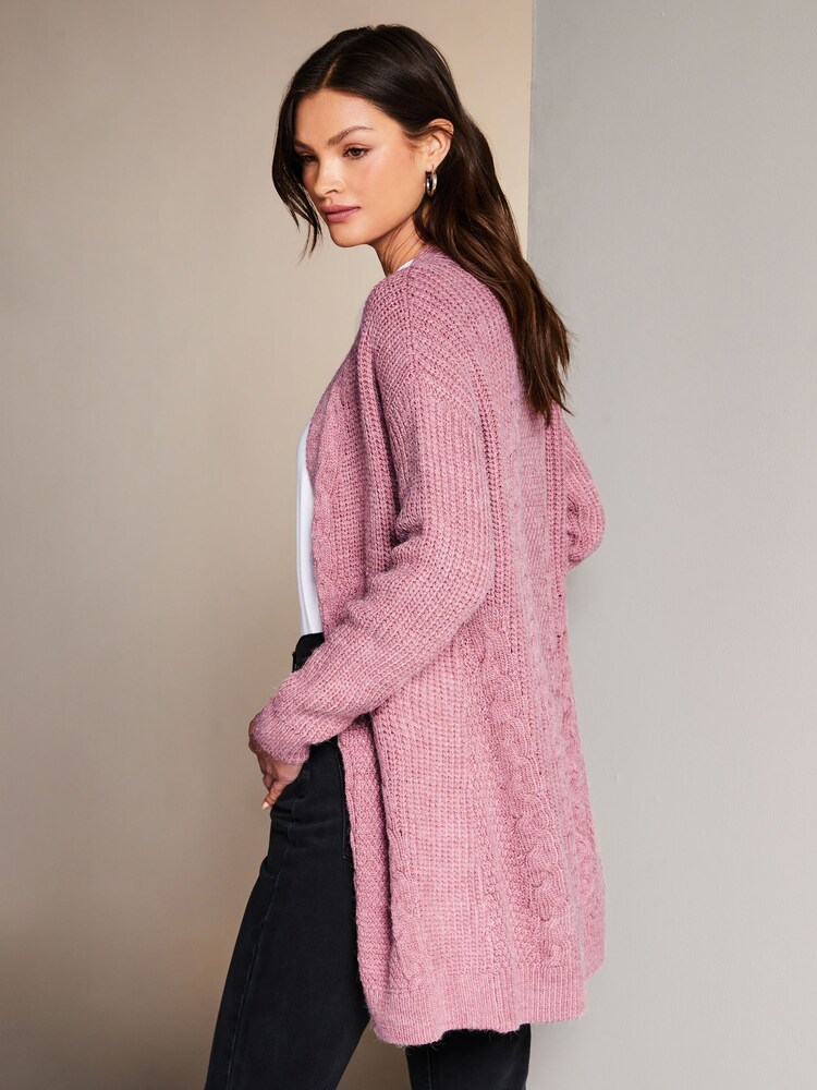 Lipsy Rose Mixed Cable Knit Cardigan - Image 2 of 4