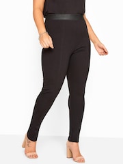 Yours Curve Black Ponte Stretch Trouser - Image 2 of 3