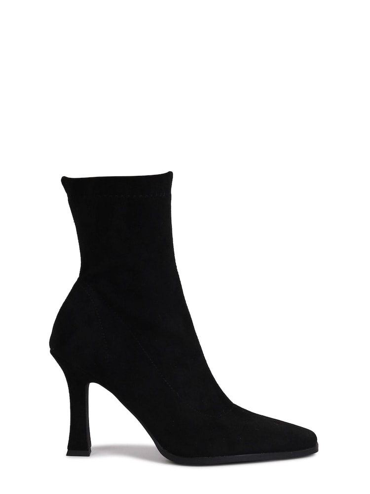 Linzi Black Square Toe Heeled Sock Boot - Image 2 of 4