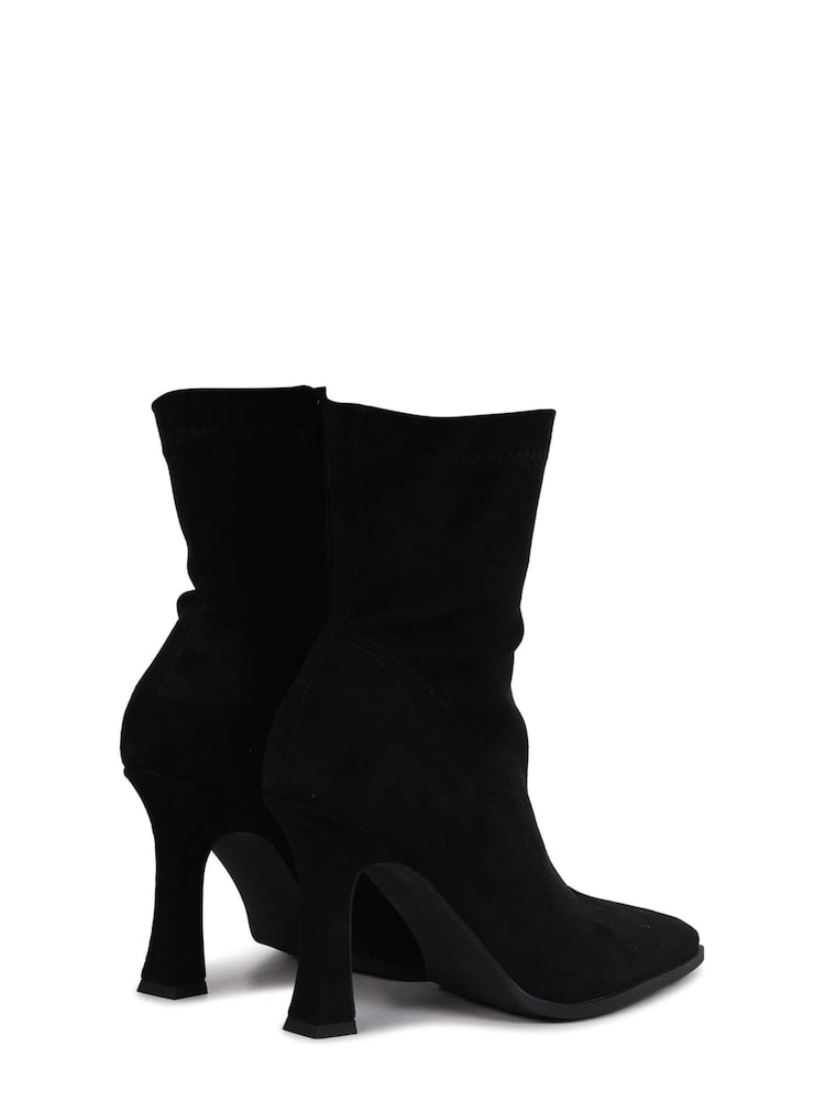 Linzi Black Square Toe Heeled Sock Boot - Image 4 of 4