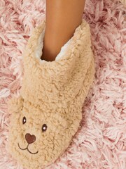 Lipsy Cream Bear Bootie Slippers - Image 3 of 3