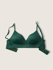 Victoria's Secret Pink Satin Green Smooth Lightly Lined Non Wired T-Shirt Bra - Image 3 of 5