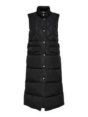 ONLY Black Longline Quilted Gilet - Image 5 of 5