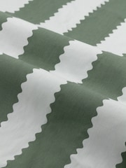 Wylder BaygreenMist Birdie Stripe Ruffle Pencil Pleat Curtains - Image 1 of 5