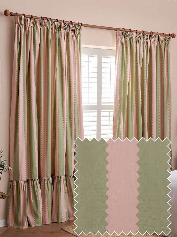 Wylder Birdie Stripe Ruffle Pencil Pleat Curtains - Imagen 2 de 5 Wylder Birdie Stripe Ruffle Pencil Pleat Curtains - Imagen 2 de 5